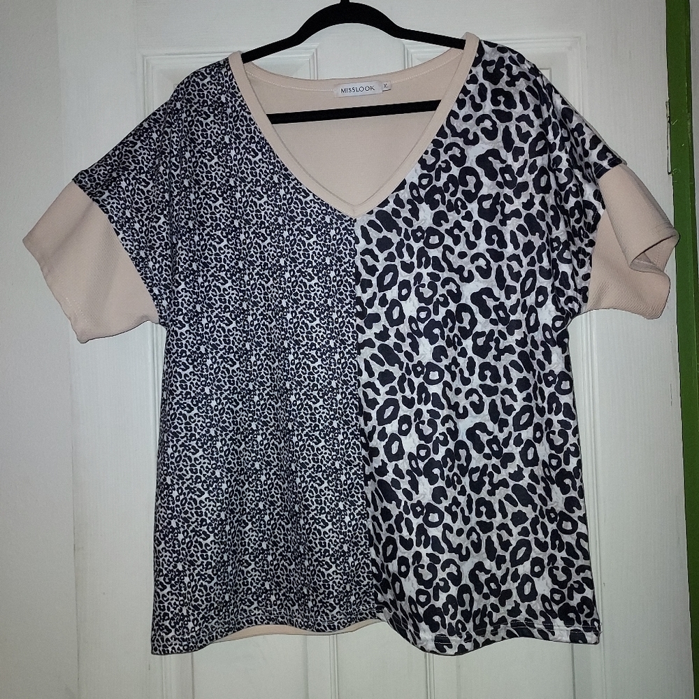 Womens misslook leopard print top size xl